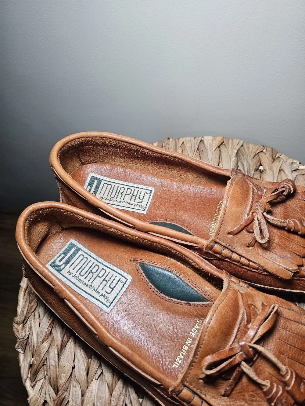 Brown Leather Tassel Loafers Mens Size 10 Driving Shoes Classic Preppy